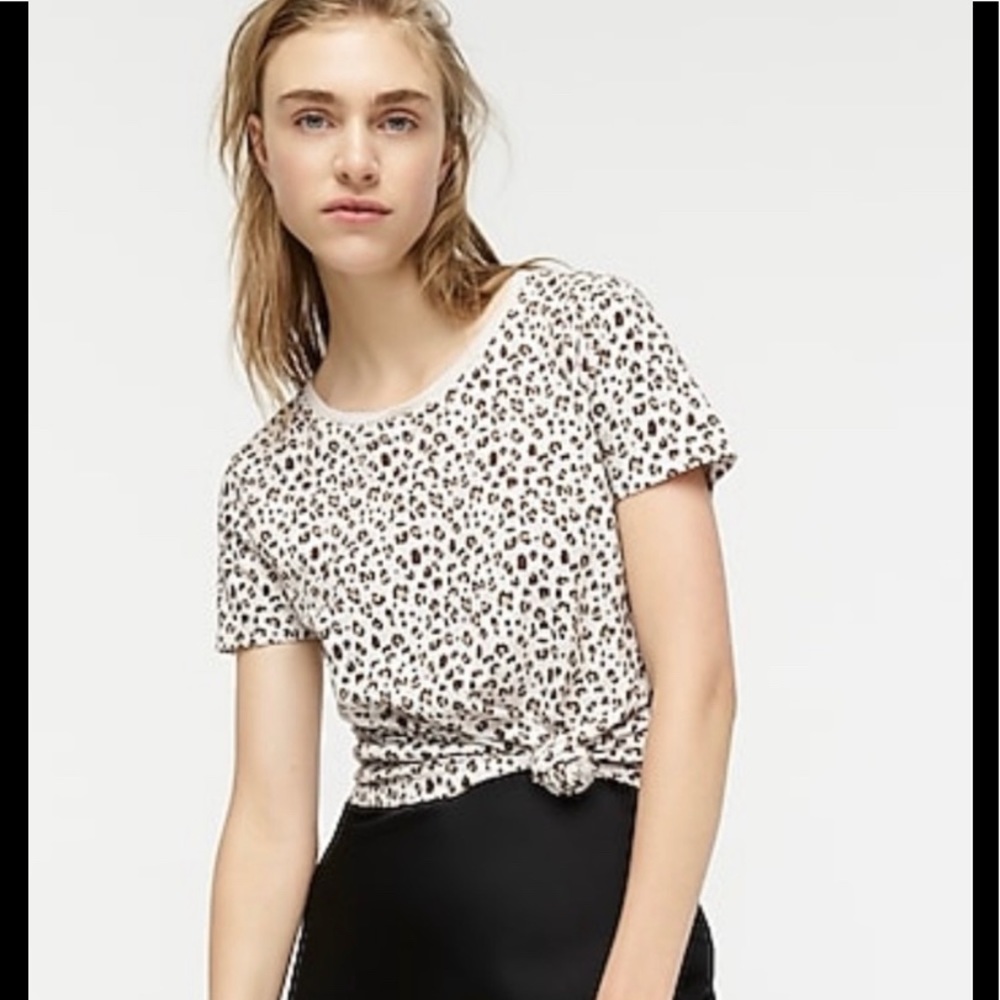 NWT J Crew Vintage Cotton Leopard Tee